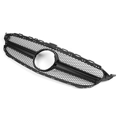 Gloss Black Front Bumper Mesh Grille Grill For Mercedes C-Class