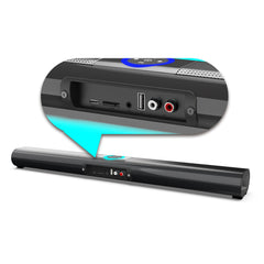 Wireless Bluetooth 5.0 Speaker Sound Bar Subwoofer Stereo LED Flashlight RGB Speaker Home Theater Surround Soundbar with Remote Control