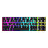 Mechanical Gaming Keyboard Translucent Keycaps Triple-Mode With Musical Rhythm RGB Backlit
