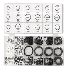 300Pcs 3-32mm Assorted External Circlip Snap Ring C-Clip Repairs Parts Case Box