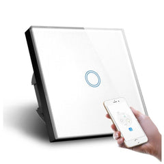 Standard Smart Light Switch WiFi 1 Gang Wireless Touch Sensor Remote Control Smart Switch with Power Statistics Function