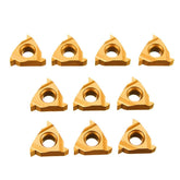 10Pcs External Thread Carbide Inserts Golden Blades Cutter For CNC Machine External Turning Tool Lathe Cutter