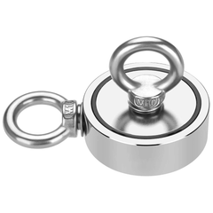Double Eye-bolt 160-1500KG Recovery Fishing Magnet 48-136mm Diameter Salvage Recovery Magnet with 20 Meter Ropes