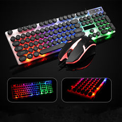 Rainbow Backlit USB Wired 104Key Mechanical Keyboard and 1600 DPI LED Mouse Combo