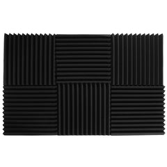 6Pcs Triangular Sound Insulation Cotton KTV Muffler Sponge Foam Pad Wall Absorption