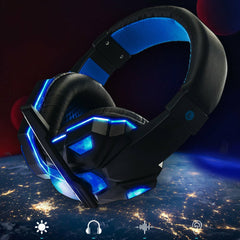 Gaming Headphones Wired Gamer Headset Stereo Sound Over Ear Headphone with Mic LED Light for PS4 XBOX PC Laptop Computer