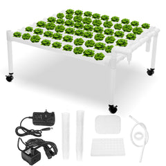 1 Layer Hydroponic Growing Kit 6 Pipes 54 Holes Vertical Style Double Side Water Curlture Set Garden Vegetable Planting System Kit Tools