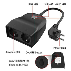 WiFi Smart EU Plug Socket Controller IP44 Outdoor Waterproof Alexa Google Home Automation 2000W