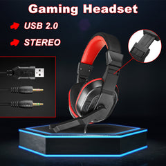 4Pcs Gaming Devices Set 104 Keys LED Backlit Gaming Keyboard 3600DPI Ergonomic Mouse 3.5mm Wired Headset Anti-slip Mouse Pad Combo
