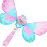 Electric Magic Wing Wand Automatic Soap Bubble Blowing Blower with Light Music Funny Novelties Toys For Kids Gifts