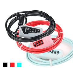 2M Anti-theft 4 Digits Code Bicycle Cable Lock for Motorcycle MTB Road Bike