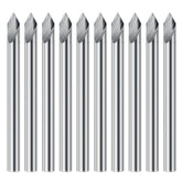 10Pcs 3.175mm Shank Engraving Bit End Milling Cutter 60 Degrees Tip 0.1mm Carbide 3D Milling Bit Carving