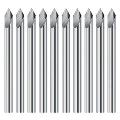 10Pcs 3.175mm Shank Engraving Bit End Milling Cutter 60 Degrees Tip 0.1mm Carbide 3D Milling Bit Carving