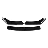 3Pcs Front Bumper Lip Spoiler Chin Splitters Glossy Black