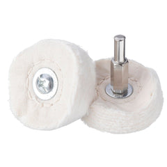 5Pcs 6mm Shank Cotton Dome Polishing Buffing Wheel Drill Brush For Abrasive T-shaped White Cloth Mirror Buffer Pad Grinding Tool