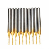 10pcs 1.0mm Carbide PCB Bits 1/8 Inch Shank Titanium Coated End Mill Engraving Bits