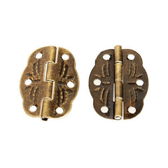 4pcs Antique Hinge Tin Printing Wooden Box 6 Hole Small