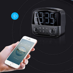 Wireless Bluetooth Speaker Mini Audio Alarm Clock FM Radio Retro Home Subwoofer for Outdoor Mobile Phone Computer Car