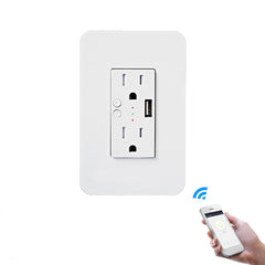 WIFI Smart Wall Socket Remote Control USB Individual Control Voice Control Work with Alexa and Google Home