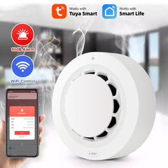 WiFi Smoke Detector Sensor Wireless Fire Smoke Alarm App Smart Remote Control 80dB Alarm Sound Works With Smart Life