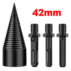 4Pcs 32/42mm Round/Square/Hexagonal Shank Firewood Drill Bit Splitter Wood Split Cone For Tree Cutting