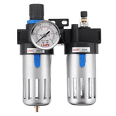 2 In 1 Compressor Air Filter Air Pressure Regulator Water-oil Separator Trap Filter for Air Tools System