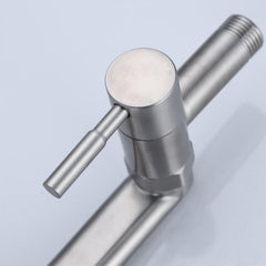 Wall Mount Kitchen Single Cold Faucet 304 Stainless Steel Into The Pool Fast Open With Long Tap Bocks Mop Washing Machine