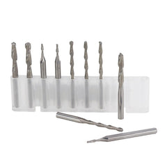 10pcs 1/8 Inch Shank Spiral Ball Nose End Mill 22mm Cutting Length CNC Milling Cutter