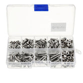 M4SP2 M4 Stainless Steel Phillips Flat Head Screws Bolts Nuts Assortment Kit 250Pcs