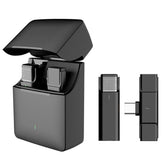 Wireless Lavalier Microphone with Charging Compartment 2.4GHz 300m Range Mic for Recording Vlog Youtube Live