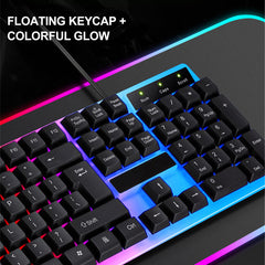 Wired Keyboard & Mouse Set 104 Keys USB Wired Keyboard 2400DPI Mouse RGB Backlit Gaming Keyboard Mouse Combo