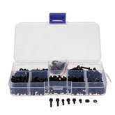 500Pcs M2.5 Nylon Screw Bolt Black Round Cross Screw Hex Nut Spacer Nylon PCB Assortment