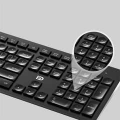2.4G Wireless Keyboard & Mouse Set 104 Keys Business Keyboard 1200DPI 3 Buttons Silent Optical Home Office Mice for Computer Laptop PC