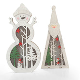 Festival Wooden LED Christmas Light Display Ornament for Christmas Home Table Decorations