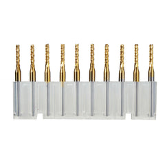 10pcs 2.4mm Carbide End Mill Cutter Titanium Coated Engraving Milling
