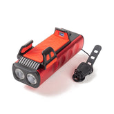 Bicycle Headlight with Phone Holder USB Charging Bicycle Horn Light Warning Light Phone Holder Outdoor Cycling Equipment