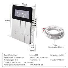 WiFi Thermostat for Electric Heater Water Radiant Floor Heating Alexa Google Home Enable Temperature Controlled