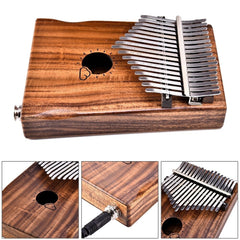 EQ Acacia Muspor17 Key Electric Box Thumb Piano Kalimba EVA Bag + Audio Cable Raw Wood Color