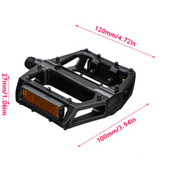 1 Pair Bicycle Mountain Bike Pedals Aluminum Alloy Platform DU Sealed Bearing MTB Bicycle Pedals Accessories