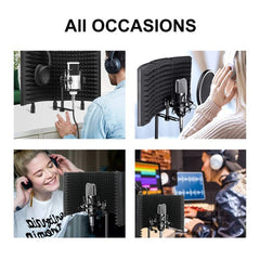 Foldable Microphone Acoustic Isolation Shield Foams Studio Panel for Recording Live Broadcast Accessories