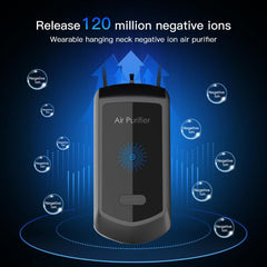 Portable Ozone Air Purifier Hanging Neck Negative Ion Air Purifier for Home Car 12000W/cm Anion Concentration