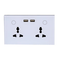 Smart WiFi Switch Double Universal Outlet with USB Compatible with Alexa and Google Home Power Metering Functioon 147mm*86mm