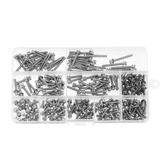 M3SP2 200Pcs M3 Stainless Steel 6-30mm Phillips Pan Head Machine Screw Washer Bolt Asortment