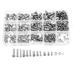 440Pcs M3/M4/M5 Stainless Steel Button Head Hex Socket Cap Screws Bolts Nuts Assortment Kit