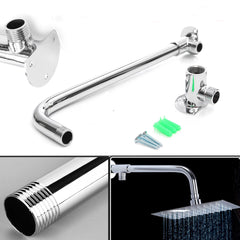 31cm Bathroom Chrome Wall Mounted Shower Extension Arm Pipe Bottom Entry for Rain Head