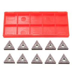 10Pcs Carbide Inserts Lathe Turning Tool Holder Inserts