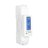 AC 230V 5-100A Power Meter Household Heavy Load Single Phase 2 Wire Wattmeter LCD Digital With Backlight Display DIN Rail