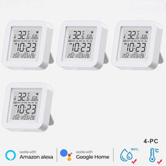 WIFI Wireless Temperature And Humidity Sensor Indoor Smart Digital Display Electronic Thermometer Works With Alexa And Google Home