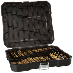 230pcs Titanium Coated Twisted Drill Bit Set HSS with Black Plastic Box Alloy