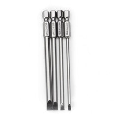 4pcs 100mm Magnetic 3.0-6.0mm Flat Head Slotted Tip Screwdrivers Bits